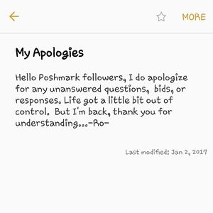 My apologies