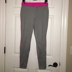 Nike Gray and Pink Running Leggings