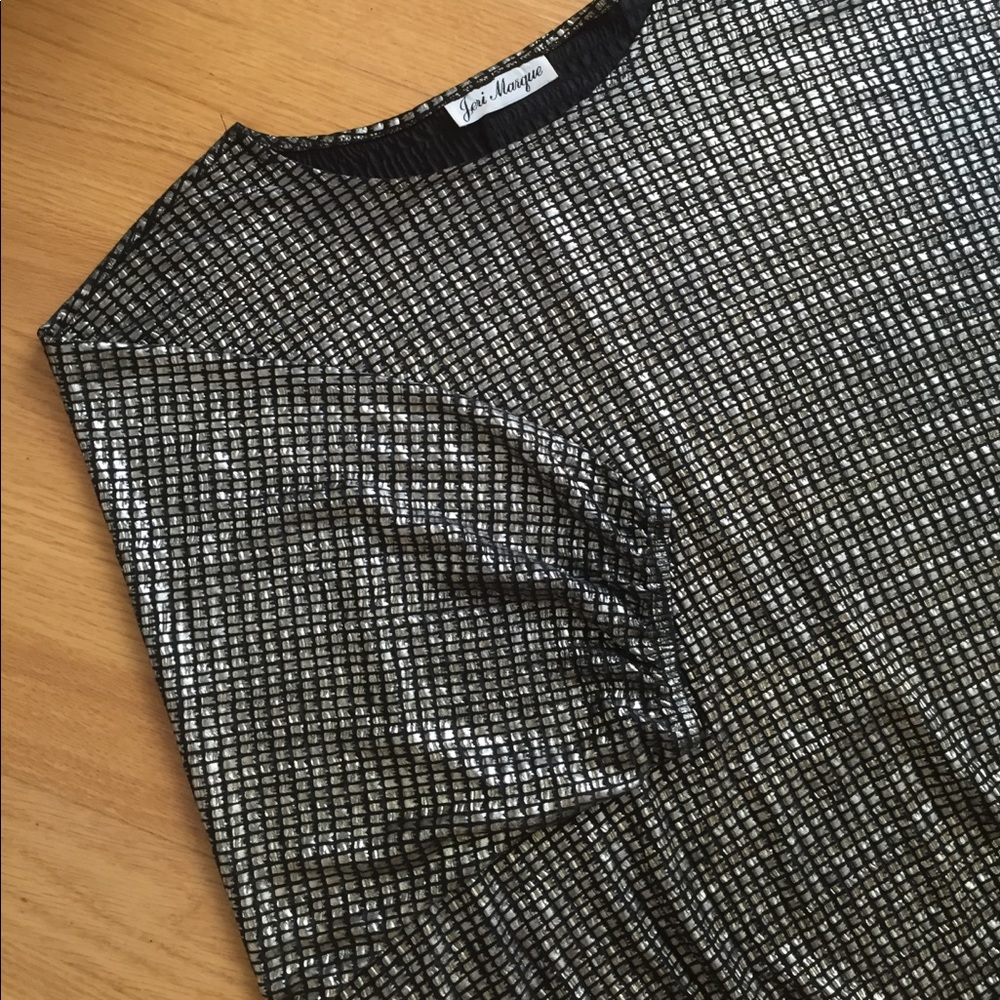 Vintage metallic disco era batwing shirt