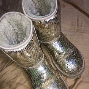 Silver sparkly UGGs ✨