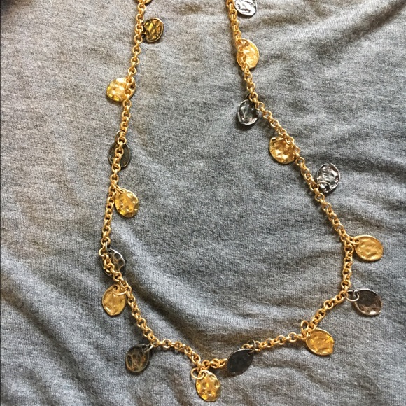 Silver and gold coin necklace