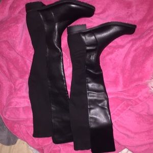 Black knee high boots