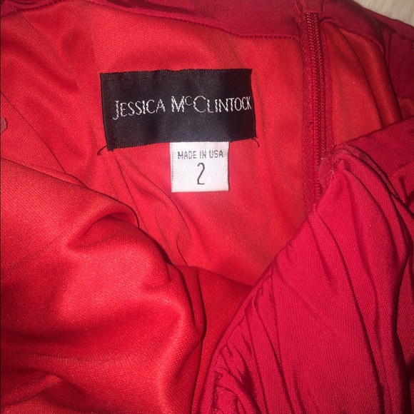 Red Mini Body Con Dress - Picture 3 of 3