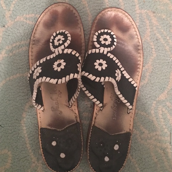 Jack Rogers Sandals - Size 9 - Black and White