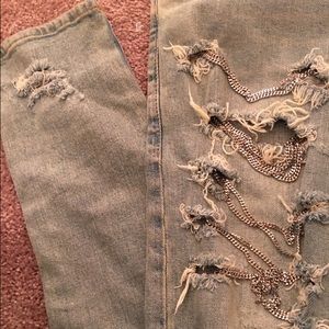 Saint Laurent PARIS skinny JEANS W/CHAINS!