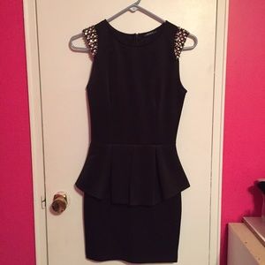 Black peplum dress