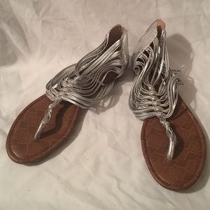 Silver Lucky Brand Gladiator Sandals Size 7.5