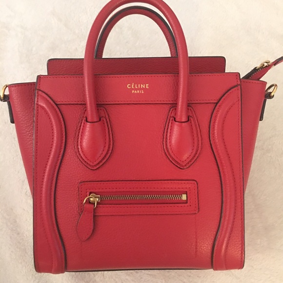Celine Drummed calfskin Nano luggage