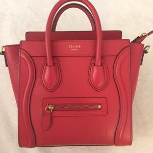 Celine Drummed calfskin Nano luggage