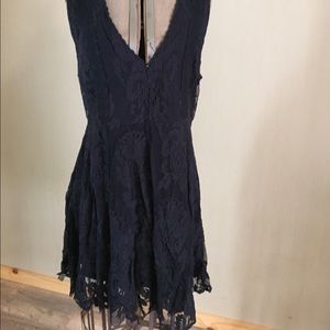 Free People Black Lace Embroidered Dress