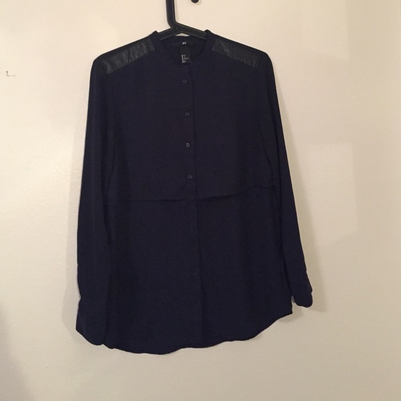 H&M navy blue l/s blouse