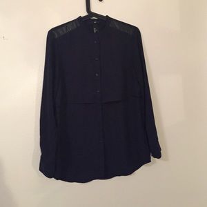 H&M navy blue l/s blouse