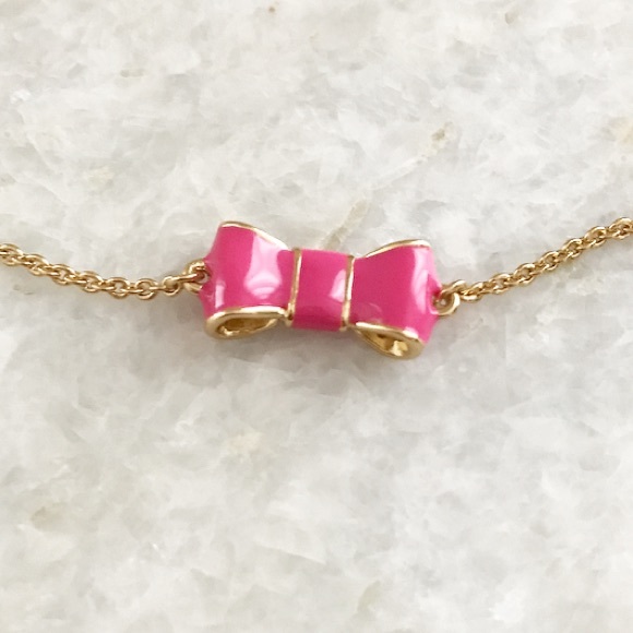Kate Spade Take a Bow Scatter Necklace in Pink - Picture 3 of 4
