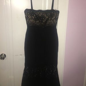 Black lace prom dress