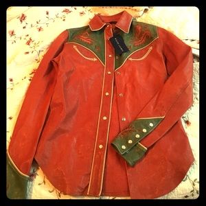 Genuine Leather Ralph Lauren women's button up.