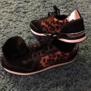 Charlotte Russe Shoes - Leopard/Black Sneakers + black Pom Pom hair tie Charlotte Russe Shoes - Leopard/Black Sneakers + black Pom Pom hair tie