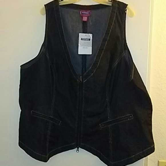 Black denim vest