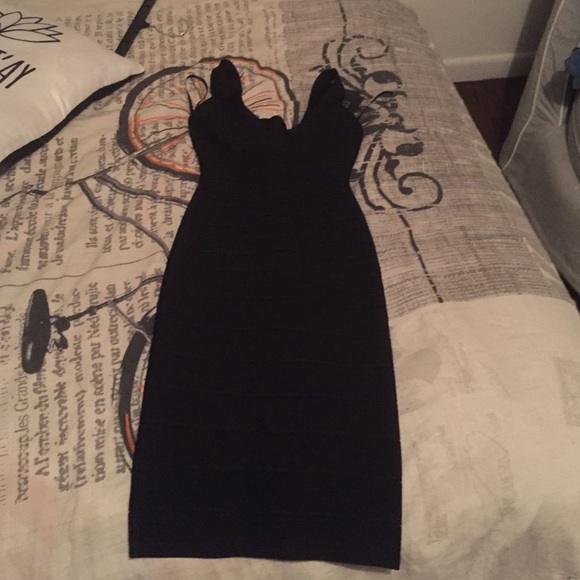 Black mini body con dress
