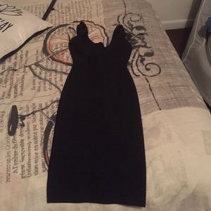 Black mini body con dress