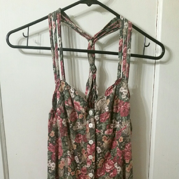 90s floral romper shorts size S