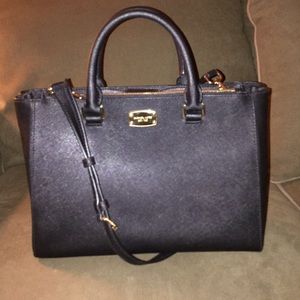 Michael Kors Kellen Saffiano Leather Black Handbag