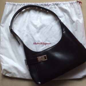 Vintage Black Leather Salvatore Ferragamo