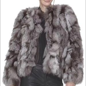 Alice + Olivia Cayle Real Fox Fur Cropped Coat