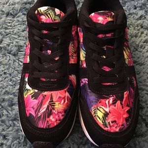 Charlotte Russe Shoes - Colorful Floral/Black Sneaker + Pom Pom hair tie Charlotte Russe Shoes - Colorful Floral/Black Sneaker + Pom Pom hair tie