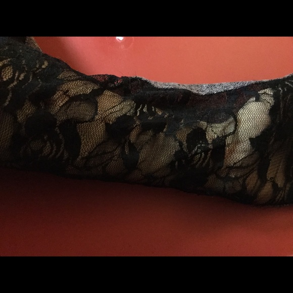 NWOT. Purple shirt w/ fabric & see-through sleeves - Picture 5 of 6