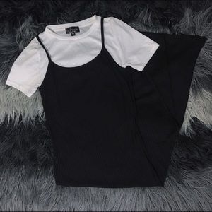 TOPSHOP - 2 in 1 midi slip/tee dress
