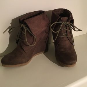 Brown Bootie Wedges