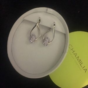 Chamilia infinity earrings with lavender charms.