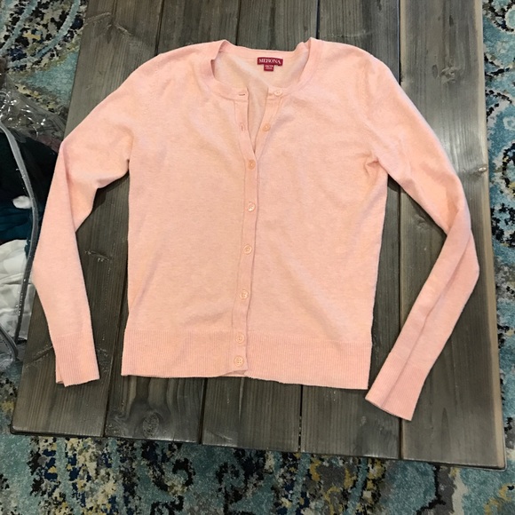 XS button-up peach cardigan