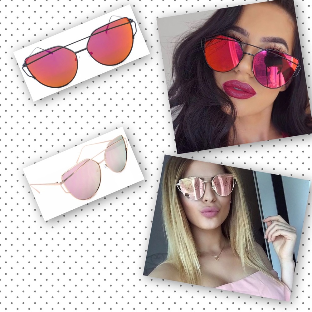 Those 70's Mirrored Cat Eye Flat Lens Sunglasses