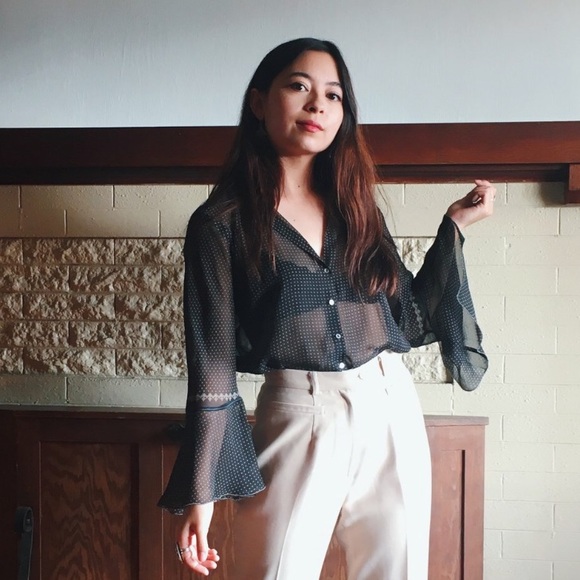 FINAL CHANCE! Silk Polka Dot Blouse