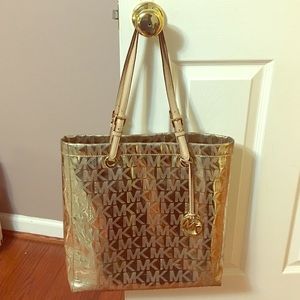 Authentic gold Michael Kors tote