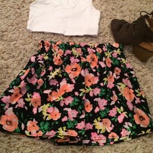 High waisted floral shorts