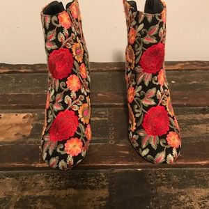 Embroidered booties