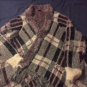 Asymmetrical sweater wrap/coat