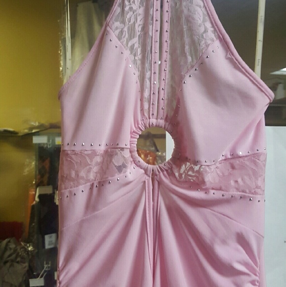 Pink halter dress