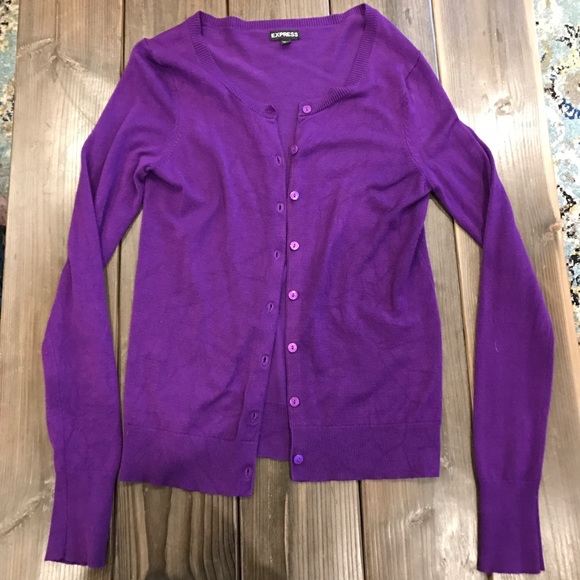 Purple S button up cardigan