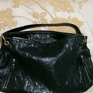 Extra Large Black Leather Quilted Tote