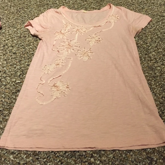 Light Pink J. Crew Top with Floral Detail