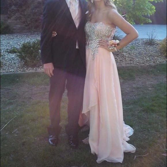 Splash Peach Prom Dress - Picture 3 of 3