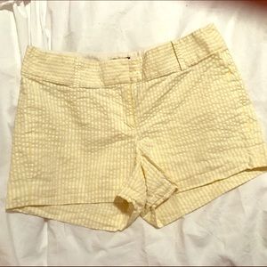 JCrew yellow and white size 0 seersucker shorts