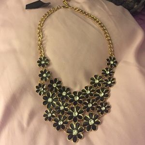 Black flower necklace