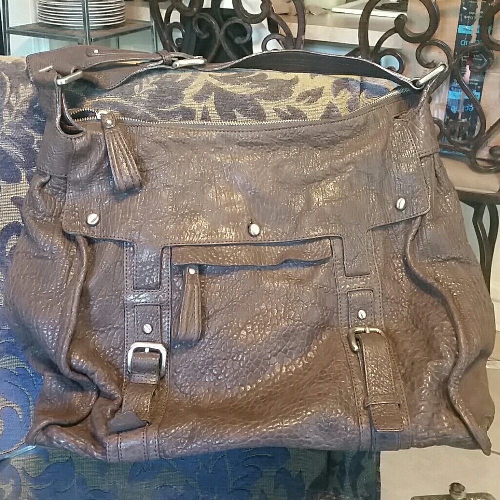Large Chocolate Leather Tote