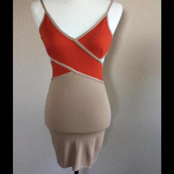 Bebe color block strap dress