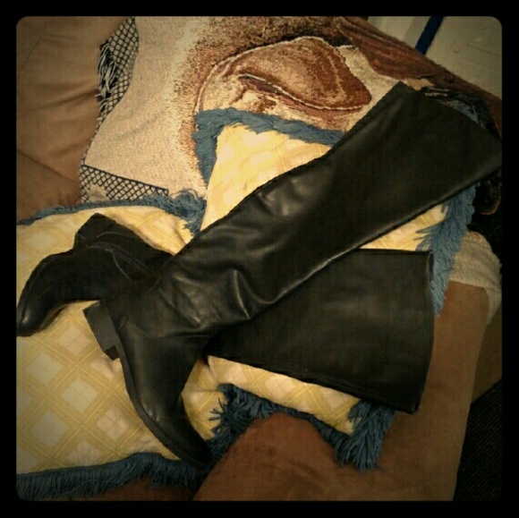 Shoedazzle over then knee flat black boots.