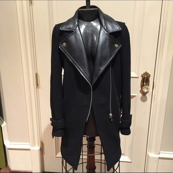ZARA coat with leather collar
